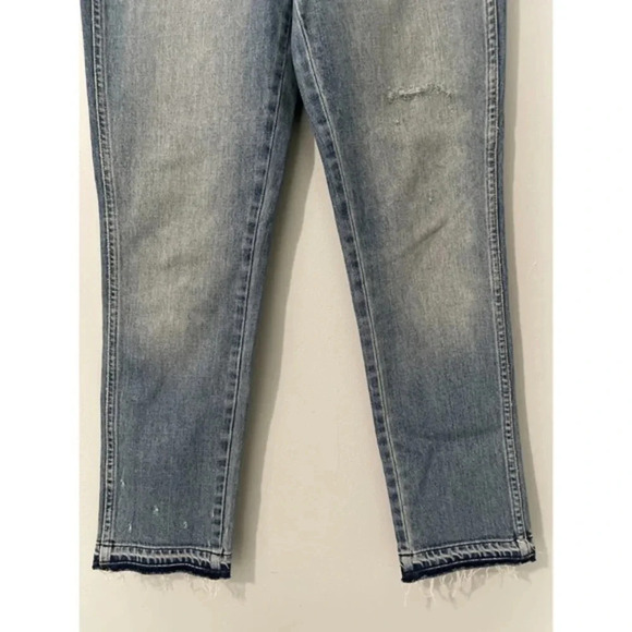 AMO Babe Sweet Cheeks Jeans Women’s Size 27 Blue Raw Hem Button Fly‎ Ankle Denim - Picture 6 of 16